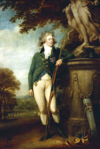 HRH George IV, painted in 1791 by John Russell  wearing the uniform of the Royal Kentish Bowmen