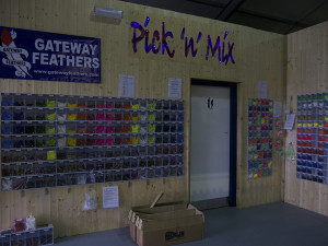 The ‘Pick ‘n’ Mix’ wall of fletchings lets people pick and choose their combinations 